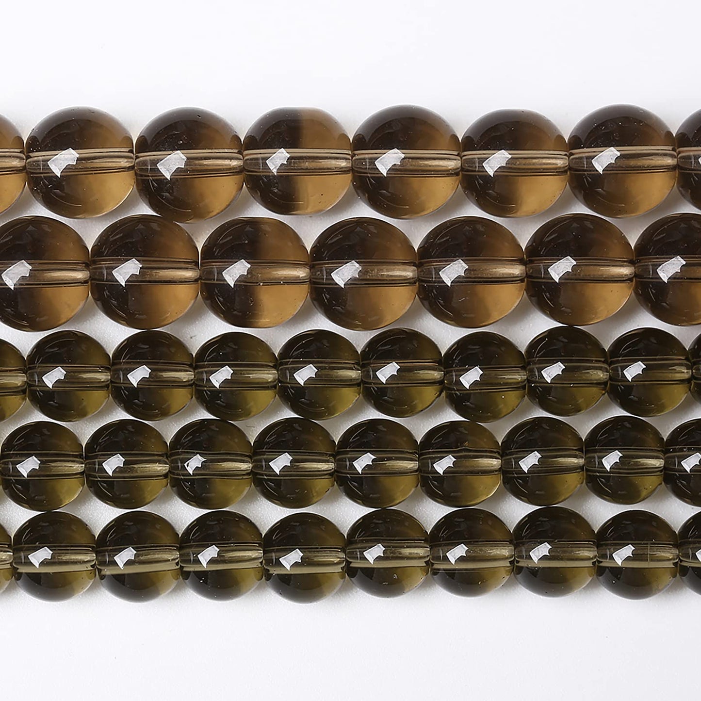 36PCS 10mm Smoky Crystal Quartz Glass Beads Natural Stone Round Loose Beads for Jewelry Making DIY Bracelet Necklace 15 Inch,Energy Stone Healing Power (10mm, Smoky Quartz Glass)