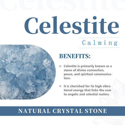 Rockcloud Natural Raw Blue Celestite Mineral Healing Crystal Cluster Geode Irregular Home Decoration Gemstone Specimen, 0.11-0.22 lb