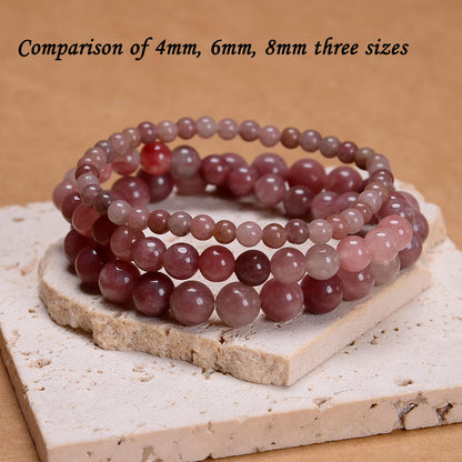 CHCCOYE 4mm Natural Healing Gemstone Bracelet Handmade Yoga Stretch Elastic Bracelet Stress Relief Crystal Jewelry for Men and Women (4mm,Angel Quartz)