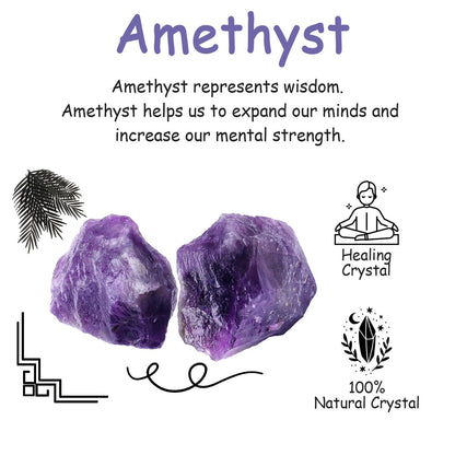 NUKAYAI 2Pcs Amethyst Crystal 1.8-2.2" Large Natural Stones Raw Healing Crystals Amethyst Crystal Rocks for Tumbling Purple Rough Polishing Fountain DIY Lapidary Cabbing Wire Wrapping Reiki Wicca Rock