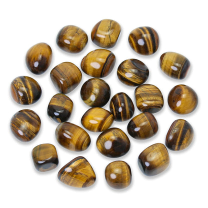 Namzi Tumbled Polished Natural Tiger's Eye Stones for Tumbling, Cabbing, Fountain Rocks, Decoration, Polishing, Wire Wrapping, Wicca & Reiki Healing Crystals(10 Pcs)