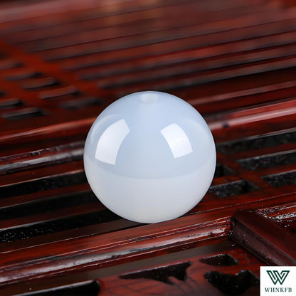 WHNKFB 8mm 50PCS Natural White Agate Round Beads, Banded Loose Stone Beads for Jewelry Making Craft - 4mm 6mm 8mm 10mm Options with Free Elastic Cord