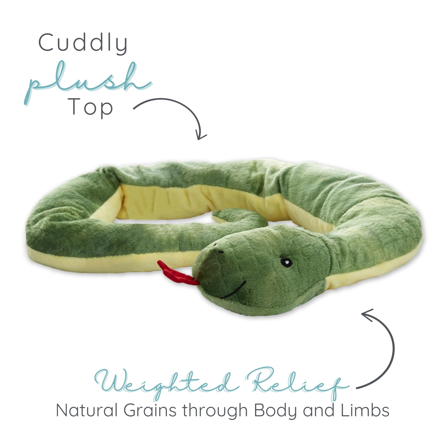 1i4 Group Sammy the Snake - Microwavable & Weighted Plush Stuffed Animal - Heated Plushie for Warmth - Cute, Soft, Cozy Toy for Adults & Children (Boys, Girls, & Toddlers) by Warm Pals