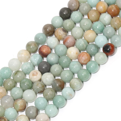 Yochus 45pcs Polish Amazonite Beads，8mm Healing Power Natural Stone Round Loose Gemstone Beads for Jewelry Making Earring Necklace DIY Crafts