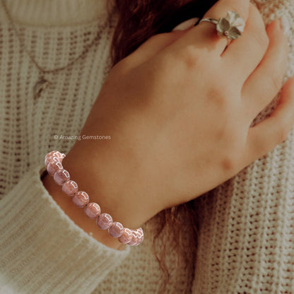 Amazing Gemstone Sunstone Bracelet for Women Men's Gifts - Protection Healing Crystal Bracelet - 8mm Gemstone Beaded Adjustable Bracelet