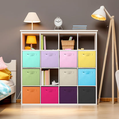ShellKingdom Storage Bins, Foldable Fabric Storage Cubes And Cloth Storage Organizer Drawer For Closet And Toys Storage, 6 Pack (Lavender+Light Blue+Pink)