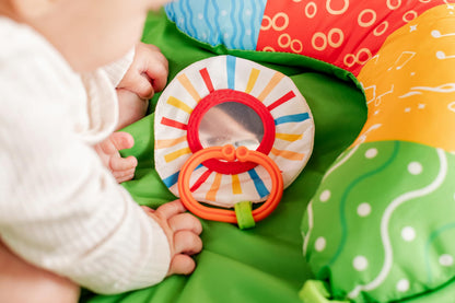 2-in-1 Tummy Time Mat & Baby Lounger Pillow - Seat Support for Baby Play Mat for Babies 0-6 Months, Infant Lounger Activity Center with Newborn Toys, Floor Pillows Sit Me Up, Infant Toys Floor Lounger
