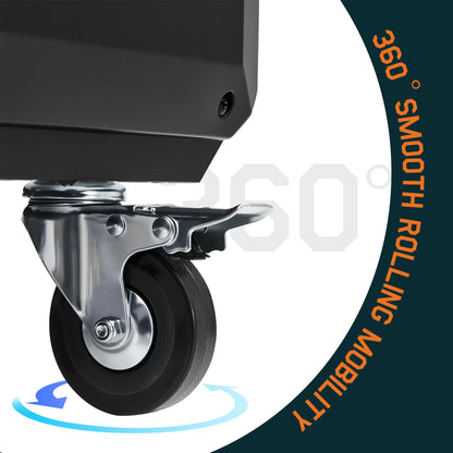 Albott Industrial Fan Cart, 30 Inch Portable Industrial Fan with Wheels, Blower Fan with Tool Cart & Utility Storage, Rolling Workshop Fan Tool Cart with Charging Outlet