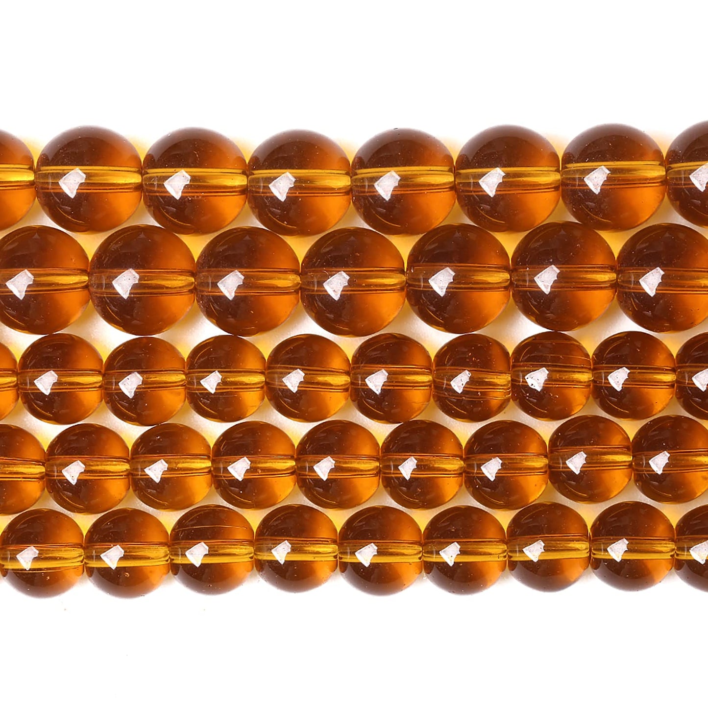 10mm 37pcs Brown Crystal Glass Beads Natural Stone Beads for Jewelry Making Crystal Energy Healing Power Stone Beads DIY Bracelet Necklace Accessories (Brown Glass, 10mm)