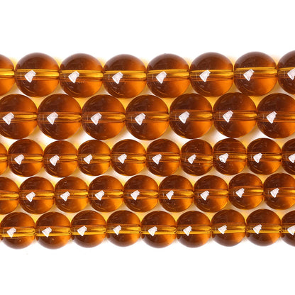 10mm 37pcs Brown Crystal Glass Beads Natural Stone Beads for Jewelry Making Crystal Energy Healing Power Stone Beads DIY Bracelet Necklace Accessories (Brown Glass, 10mm)