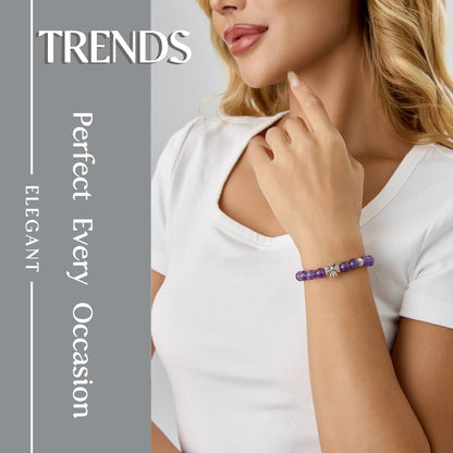 BaronCara Amethyst, Lavender Quartz Healing Crystal Bracelet - Chakra Blessing & Protection Jewelry for Women