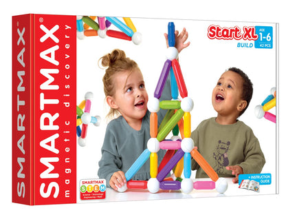 SmartMax Start XL (42 pcs) STEM Magnetic Discovery Building Set Featuring Safe, Extra-Strong, Oversized Building Pieces for Ages 3+
