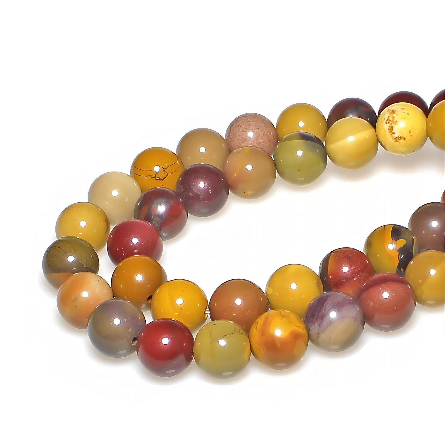 MJDCB Natural Stone Beads Moonkaite Jasper Egg Huangshi Round Loose Beads for Jewelry Making DIY Bracelet Necklace (10mm)