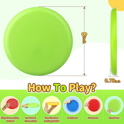 Sand Beach Toys, Jumbo 8" Flying Disc Toys For Kids Adults, Sport Yard Disc Toy For Outdoor Beach Accessories Backyard, Lawn, Park, Flying Ring Gift Set Boys Girls, Holiday Stocking Stuffer(8 PACK)