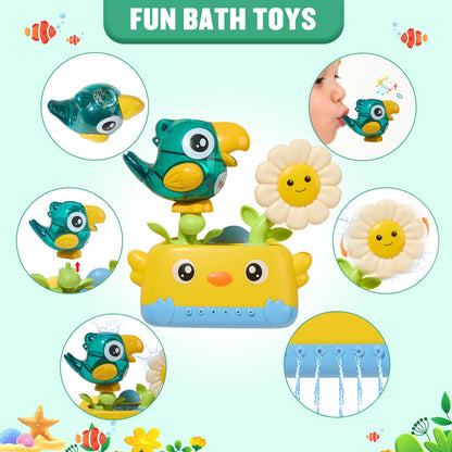 Baby Bath Toys for Kids Ages 1-3 | Fun & Easy Grip Mold Free Bath Toys Toddler 2-4 | Bath Cups Spoon Watering Can for Baby 12-18 Months | Toddler Bath Tub Pool Water Toys for 1+ Year Old Boys Gift