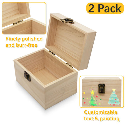 DSYIL Index Card Holder Box 3x5, Wooden Card Box with 100 Dividers, Recipe Cards Case, Business Card Organizer for Flash Card, Notecards and Study Cards, 2 Pack