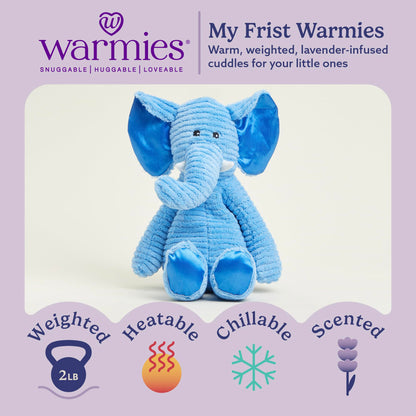 warmies Microwavable & Weighted Stuffed Animals, Elephant - Heated Stuffed Animal Plushie for Warmth & Comfort - Cute Soft Plush Toys for Adults & Children (Boys, Girls, Babies & Toddlers)