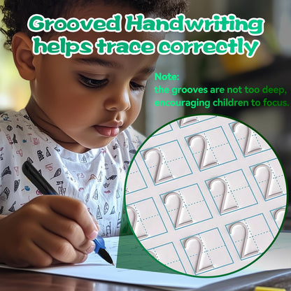 KILOGOGRAPH Magic Grooved Writing Practice for Kids - A4 Big Size Spanish Pre K Tracing Practice Book, Reusable Preschool Handwriting Workbooks Without Tears, 4-Theme Copybooks Pen (Spanish, Big)