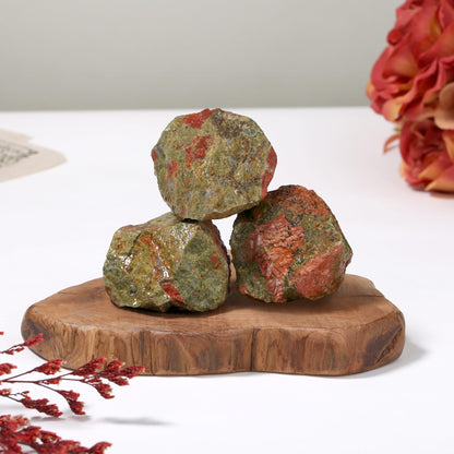 XIANNVXI Unakite 1.8-2.2" Large Raw Crystals and Healing Stones Natural Rough Crystal Rocks Tumbling Cabbing Polishing Fountain Rocks 1PCS