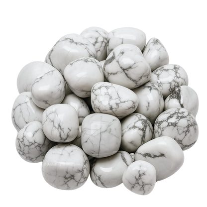 Amazing Gemstone Howlite Crystal Tumbled Stones Polished Rocks - Natural Gem Stones for Healing - DIY Crystals for Protection (1 Piece)