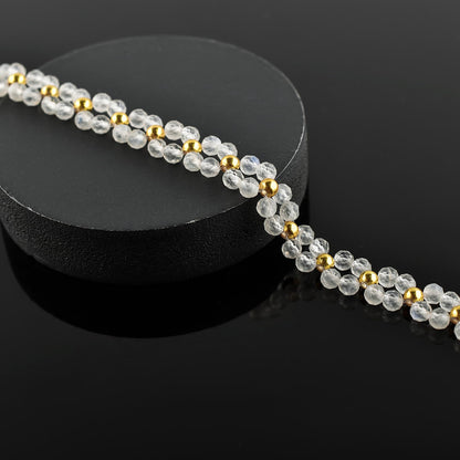 InfinityGemsArt Moonstone Bracelets for Women – June Birthstone White Gemstone, Handmade 14K Gold Plated Adjustable Chain, Dainty Chakra Jewelry, Gift for Her - Mom Jewelry