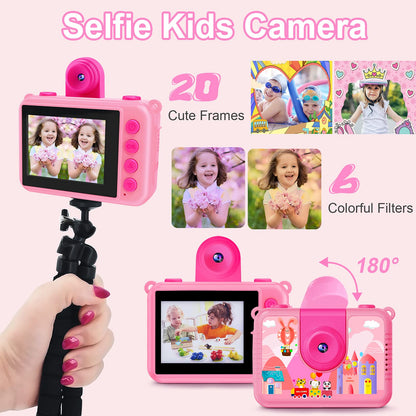 Pool Toy & Kids Underwater Camera - 99FT Waterproof Kid Action Camera 1080P Video&20MP Photo with Flip Lens, Includes 32GB Card for Diving Swimming Beach Snorkeling,Birthday Gift for Girls - GKTZ