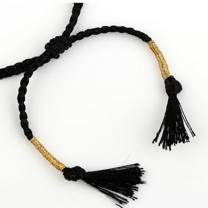 GEMSYMPHONY Pyrite Gemstone Beads Braided Bracelet – 3.5mm Natural Stone Beads, Handmade Adjustable Braided Rope Bracelet, Healing Crystal Jewelry for Men & Women, Unisex Boho Gift (Pyrite)