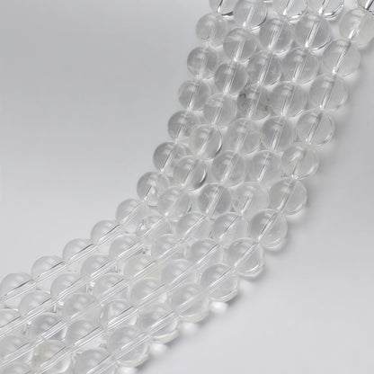 MJDCB 7A Natural White Clear Quartz Beads Gemstone for DIY Bracelet Making 15" (10mm)