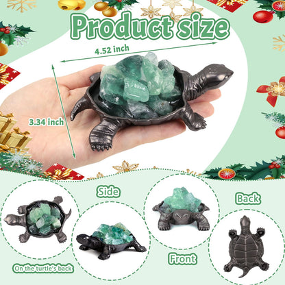 DUQGUHO Turtle Decor Figurines Turtles Gifts for Women Fluorite Crystal Cute Turtle Statue Decorations Sea Turtles Gifts