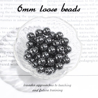 6mm Natural Gemstone Round Hematite Loose Beads for Jewelry Making Bracelets Necklace Earrings Art Craft (60-62pcs/strand)