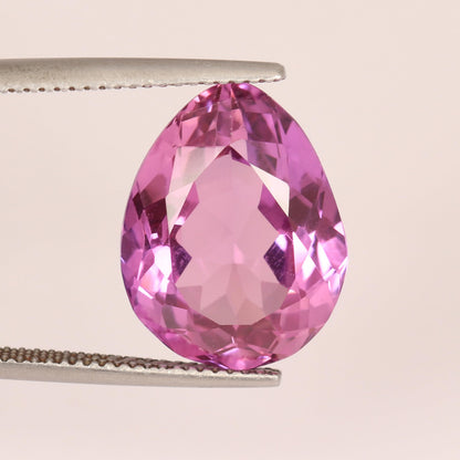 REAL-GEMS Jewelry Making Stone Certified 11.5 Carat Natural Brazilian Pink Kunzite Pear Cut Loose Gemstone