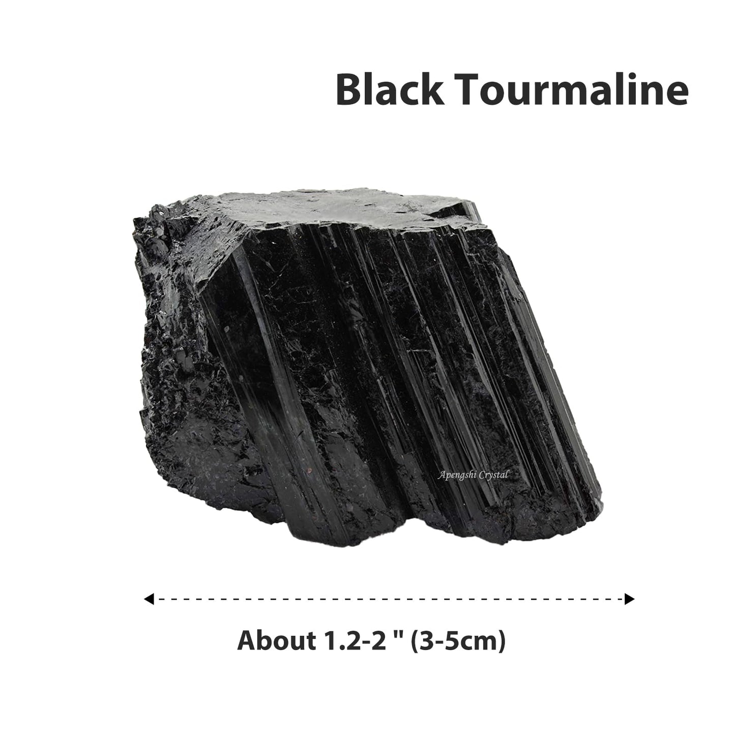 Apengshi 2PCS Natural Raw Black Tourmaline Crystal Healing Protect Your Energy Rough Black Tourmaline Crystal for Meditation Chakra Balance Tumbling Polishing Fountain Garden Decor