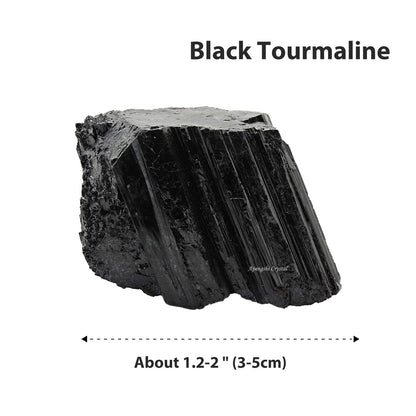 Apengshi 2PCS Natural Raw Black Tourmaline Crystal Healing Protect Your Energy Rough Black Tourmaline Crystal for Meditation Chakra Balance Tumbling Polishing Fountain Garden Decor