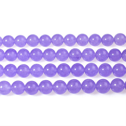 MJDCB Stone Beads 8mm 43pcs Round Lavender Purple Jade Loose Gemstone Bead Charms for Jewelry Making Bracelet Necklace Earring Pendant