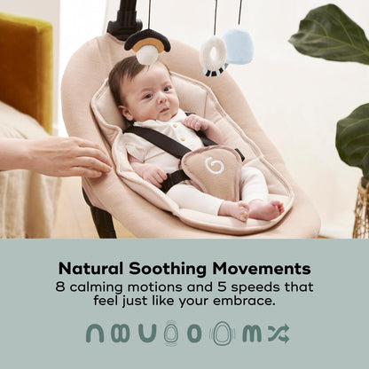 Babymoov Swoon Evolution Smart Electric Baby Swing, Bluetooth-Connected, 8 Motions, 360° Reclining Seat, Music Streaming, Voice Recording, Personalized Lullabies, Mobile App Control, Infant Included