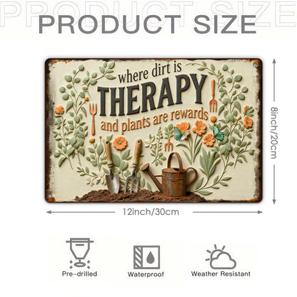 RMMNHLNC Garden Signs for Outside, Funny Metal Signs for Home Garden Patio Yard, Retro Gardening Gifts for Women, 2pc Wall Decor 12" x 8"
