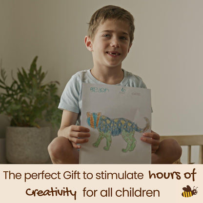 Honeysticks 100% Pure Beeswax Crayons Natural, Non Toxic, Safe for Toddlers, Kids and Children, Handmade in New Zealand, for 1 Year Plus (12 Pack with Book) Best Gift