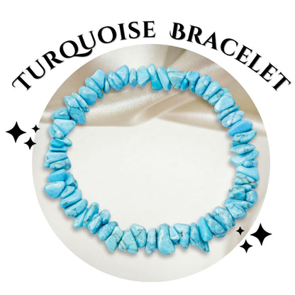 Amazing Gemstone Chips Bracelet (Turquoise (Howlite))
