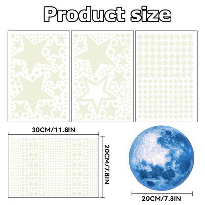 Glow in The Dark Stars for Ceiling,Glow in The Dark Stars and Moon Wall Decals,Ceiling Stars Glow in The Dark Kids Wall Decors Perfect for Kids Nursery Bedroom Living Room