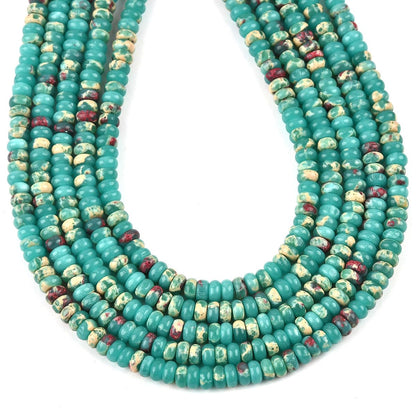 150pcs 4x2mm Green Jasper Disk Rondelle Spacer Stone Semi Precious Gemstone Loose Beads for Jewelry Making 15 Inch