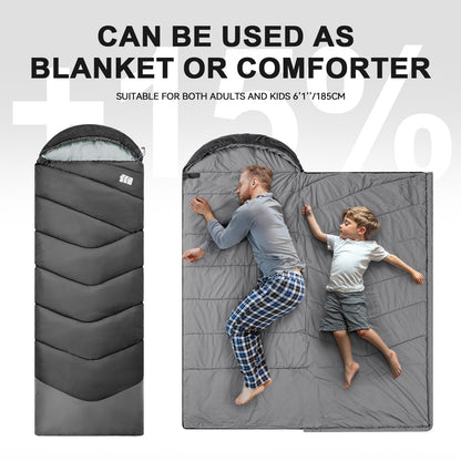 TANSTRIDER Sleeping Bags for Adults Cold Weather,3-4 Season 4lb Lightweight Sleeping Bag for Kids Girls Boys with Compression Sack,Camping Essentials Gear, Hiking,Travel,Backpacking,Outdoor & Indoor