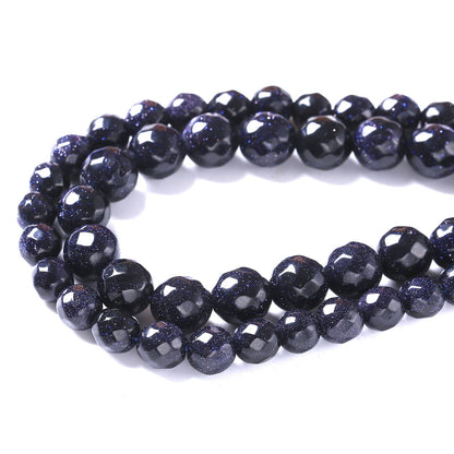 10mm 36pcs Natural Blue Sandstone Faceted Stone Beads for Jewelry Making DIY Bracelet Necklace Accessories 15" Energy Healing Power Stone Beads (Faceted Blue Sandstone, 10mm)