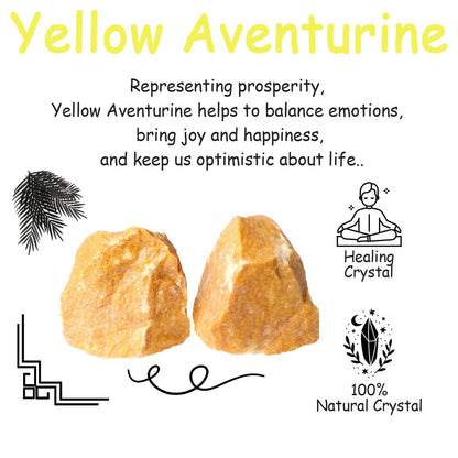 NUKAYAI 2Pcs Yellow Aventurine 1.8-2.2" Large Natural Raw Crystals Healing Crystal Yellow Aventurine Stones Rough Rocks for Wrapping Gifts Decoration Cabbing DIY Wicca Reiki Wire Polishing Rock