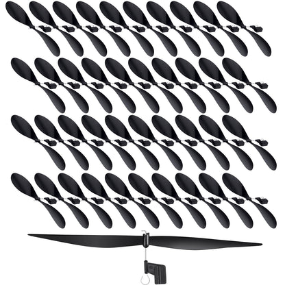 Libima 40 Pcs Plastic Propeller for STEM Activities Fold Resistant Propeller Blades with Rubber Band Hooks for Airplanes and Helicopters from Research Institution, 7.1 Inches(Black)
