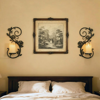 OYEFLY 2 Pcs Wall Sconces Candle Holder (Black)