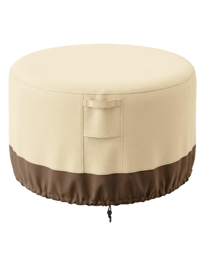 Vailge Fire Pit Cover Round,100% Waterproof Round Patio Fire Bowl Cover,Outdoor Heavy Duty Gas Firepit Table Covers with Air Vent and Handle