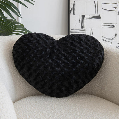 ZCNYCLAM Heart Pillow, Soft Heart Shaped Pillow with Room Decorative Throw Pillows for Bed Couch Chair Sofa, Heart Shaped Cute Throw Pillow Cushion for Bedroom Living Room (Black, Mini 12.9" x 9.8")