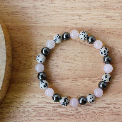 Healing Crystal Bracelet Genuine Stone Bracelet Protection Anxiety Bracelet 7 Chakra Bracelet 6.5 inch Malachite Aquamarine Citrine 8MM Beads Get Well Soon Bracelet (Releasing Past Hurts)