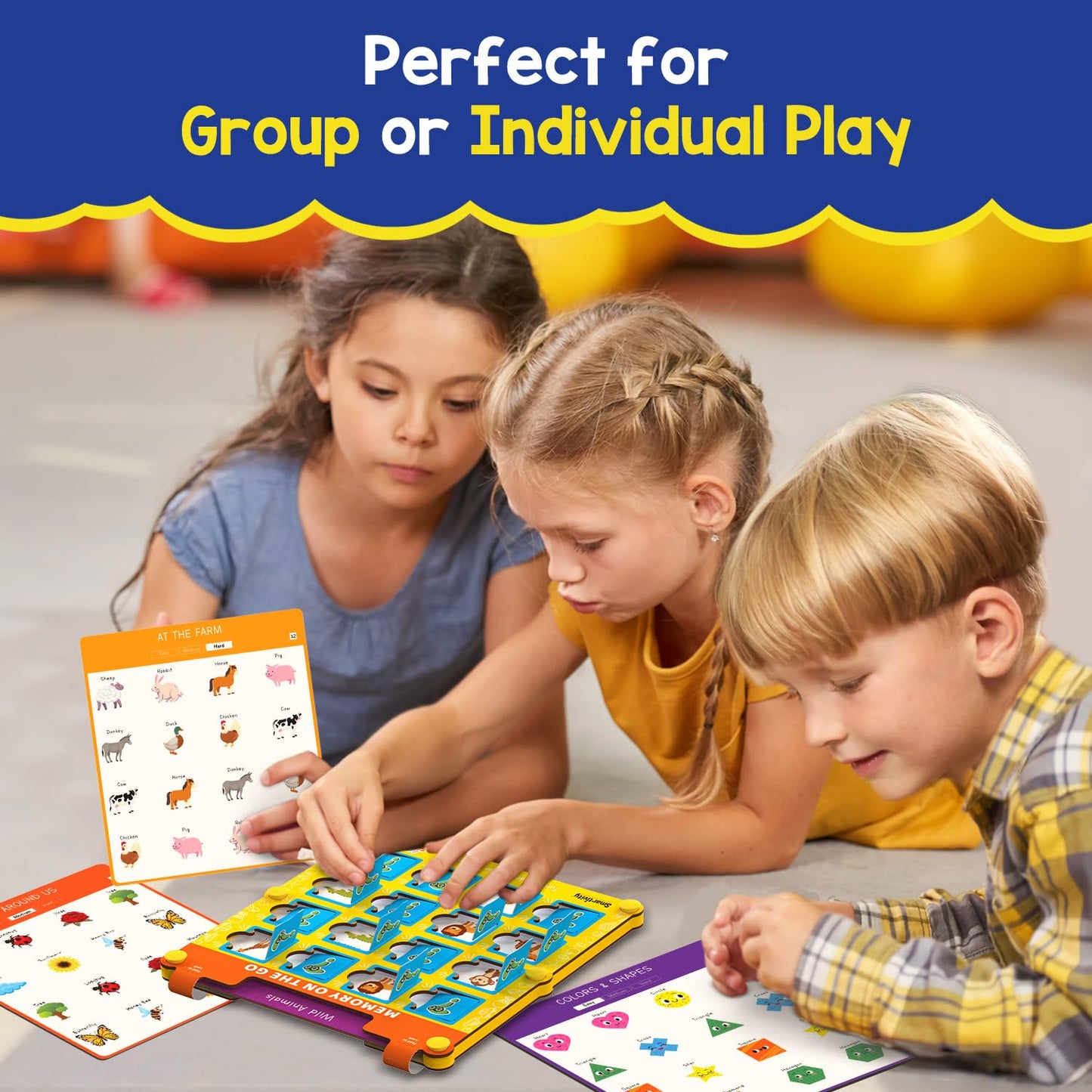 Smartivity Memory Game for Kids Ages 3+ Years | Fun Matching Game - 12 Theme Cards & 3 Level Challenges I Birthday Gift for Boys & Girls I Preschool Learning Toy for 3,4,5,6 Years Age