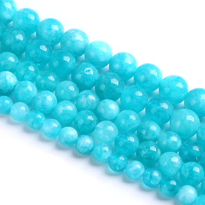 8MM 45PCS Natural Stone Amazonite Chalcedony Beads for Jewelry Making DIY Bracelet